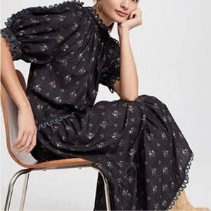 Rhode Aderyn Floral Short-Sleeve Midi-Dress